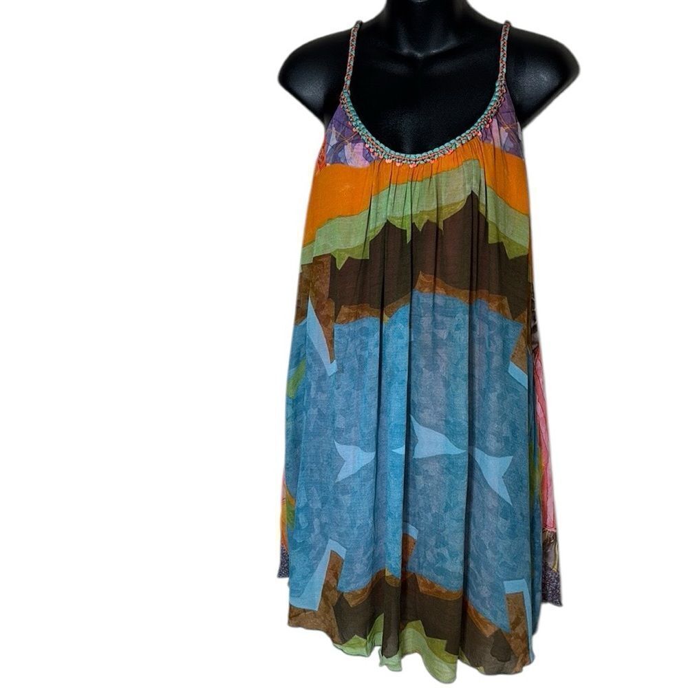 Blank London Anthropologie mini dress colorful artsy dopamine maximalist xs